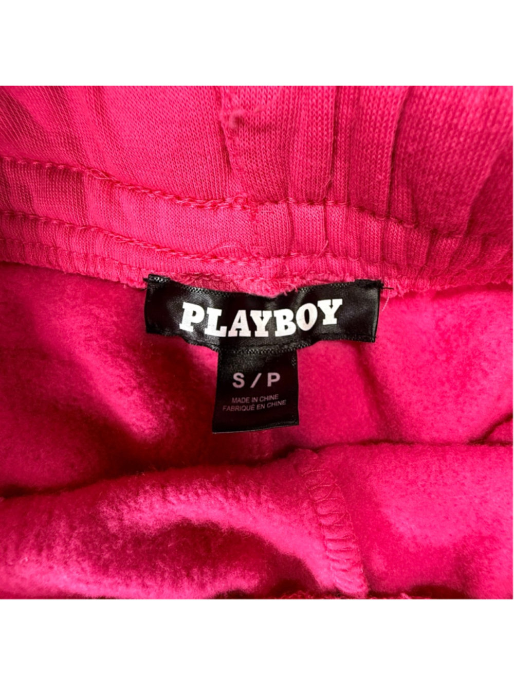 Women's Playboy Pink V-Neck Sweatshirt & Joggers Sweatpants Set Medium Soft - Picture 12 of 16
